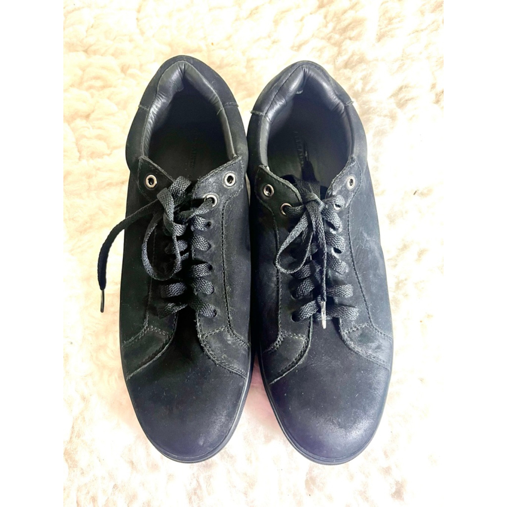 AllSaints Stow low-top sneaker in black leather with suede panels men size 42/9